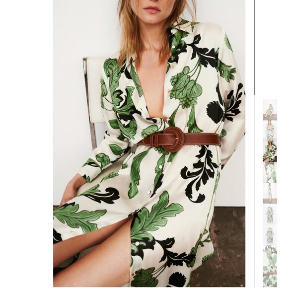 ZARA BELTED PRINTED SHIRT DRESS Sizes M, L NEW WITH TAG! - Picture 5 of 9
